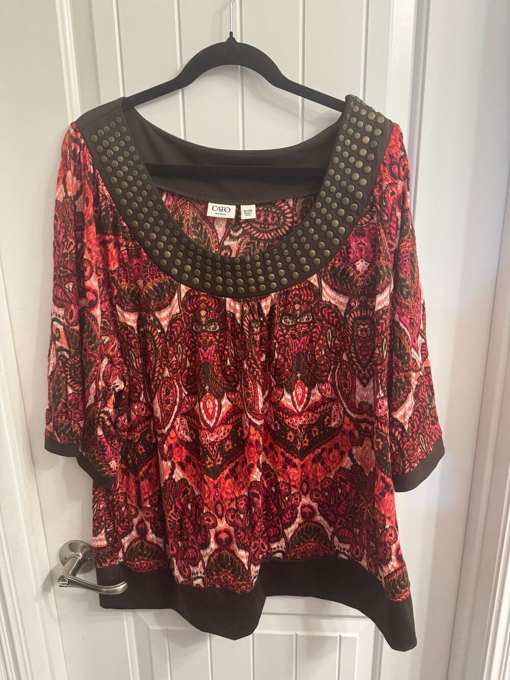Cato Plus Size 26/28 Multicolor Paisley Print Top